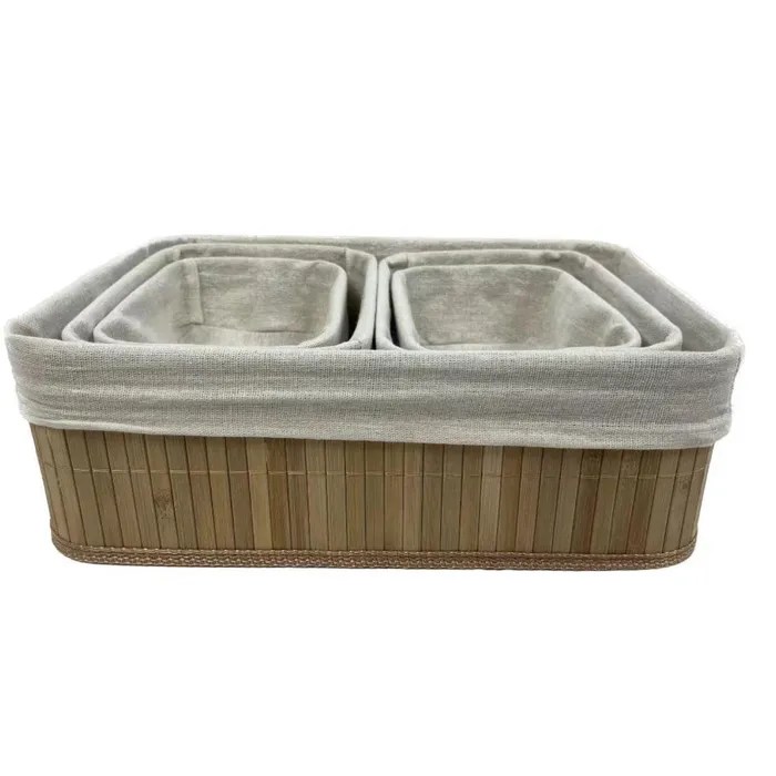 סט 5 סלסלות במבוק בשלושה גדלים