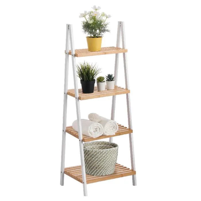 סולם מדורג ארבעה מדפים מבמבוק