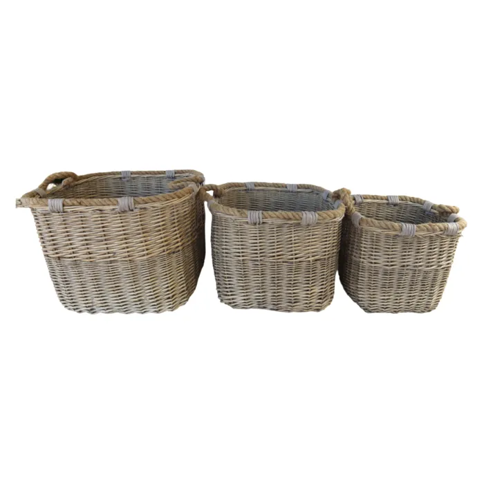 סט 3 סלי כביסה בשלושה גדלים מרובעים מקש