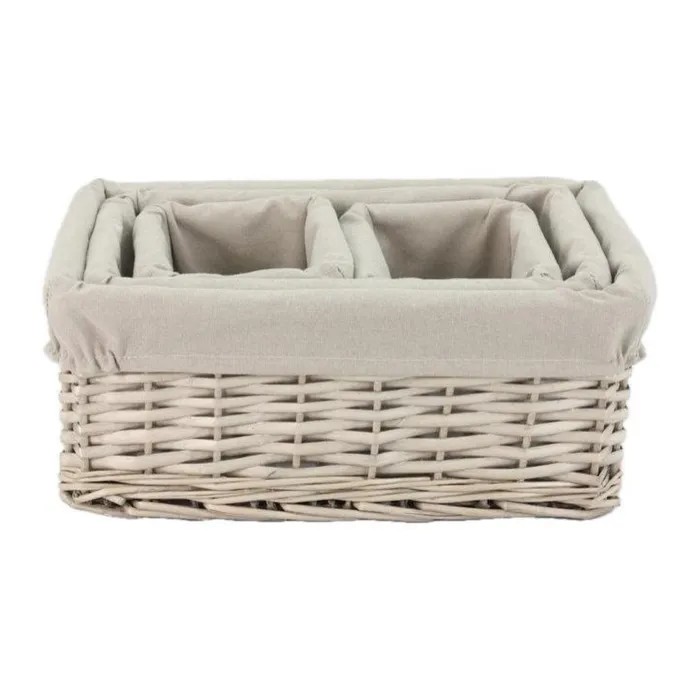 סט ארבע סלסלות קש בשלושה גדלים