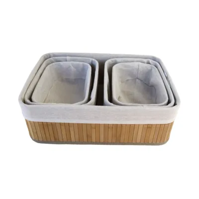 סט 5 סלסלות במבוק בשלושה גדלים