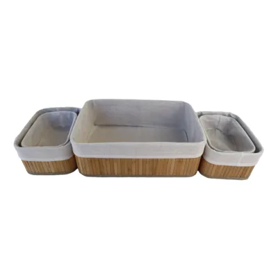 סט 5 סלסלות במבוק בשלושה גדלים