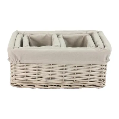 סט ארבע סלסלות קש בשלושה גדלים