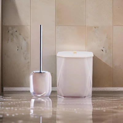 סט פח ומברשת DIAMOND בצבע קרם