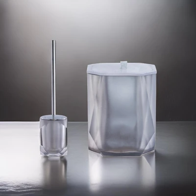 סט פח ומברשת DIAMOND בצבע כסף