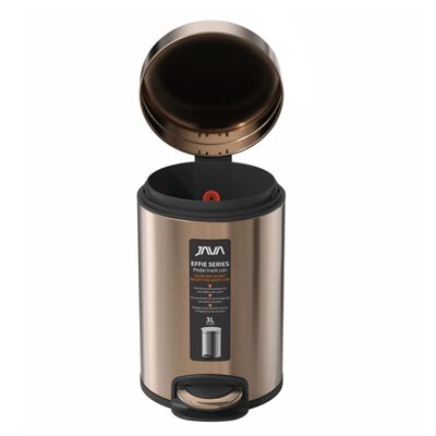 פח לאמבטיה 3 ל׳ JAVA רוז גולד טריקה שקטה