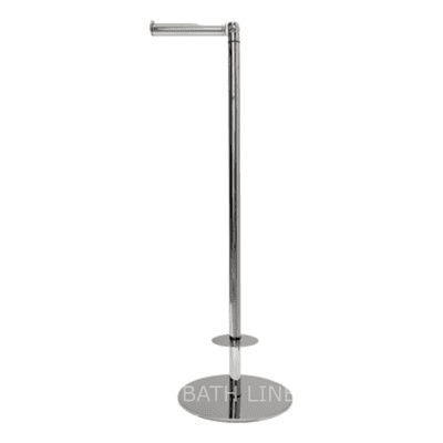 מעמד לנייר טואלט רזרבי + סטופר בעל בסיס רחב מתרומם ניקל