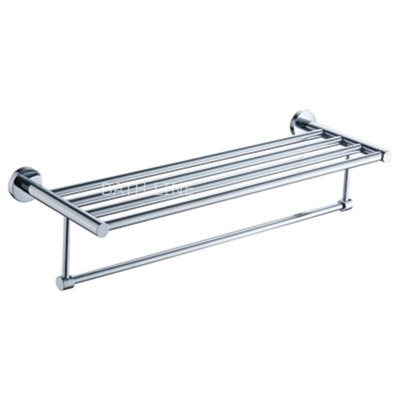 מדף מגבות בית מלון ניקל עם מיתלה תחתון