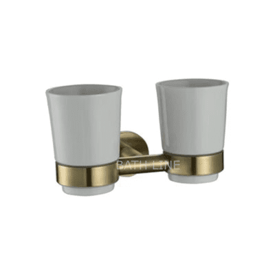 כוס כפולה למברשות שיניים תלויה ברונזה