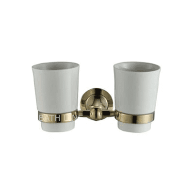 כוס כפולה לאמבטיה תלויה זהב מבריק זרקוניום