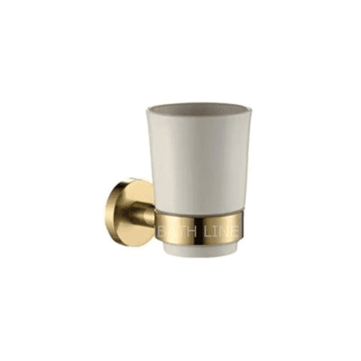 כוס תלויה למברשות שיניים זהב מט