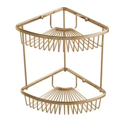 רשת פינתית כפולה לאמבטיה ברונזה