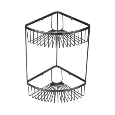 רשת פינתית כפולה לאמבטיה שחור מט