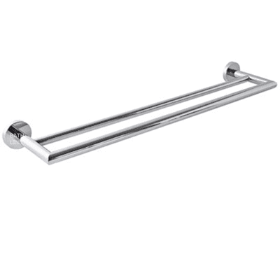 מוט מגבות כפול 77 סמ" לאמבטיה ניקל