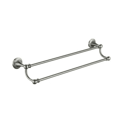 מוט כפול למגבות מוברש 60 ס״מ