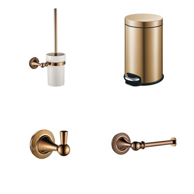 סט אביזרי אמבטיה מונקו רוזגולד מבריק