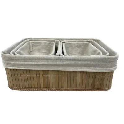 סט 5 סלסלות במבוק בשלושה גדלים