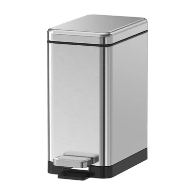 פח אשפה לאמבטיה 6 ליטר מלבני ניקל, טריקה שקטה