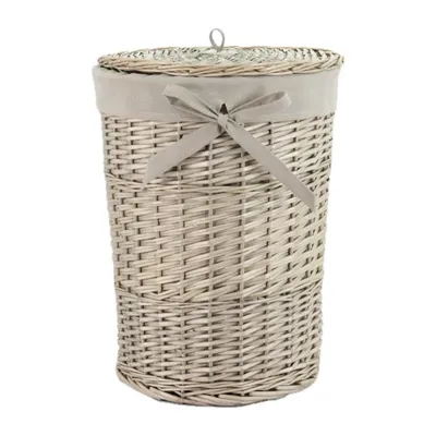 סל כביסה עגול עם מכסה מקש קטן