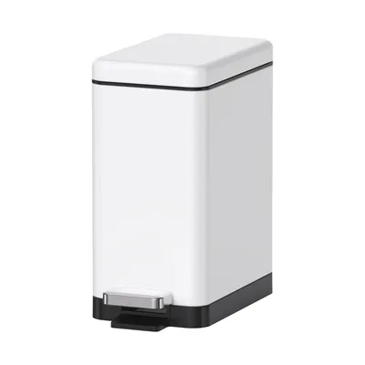 פח אשפה לאמבטיה מלבני 6 ליטר לבן