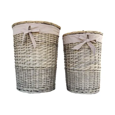 סט שני סלי כביסה עגולים מקש בשני גדולים