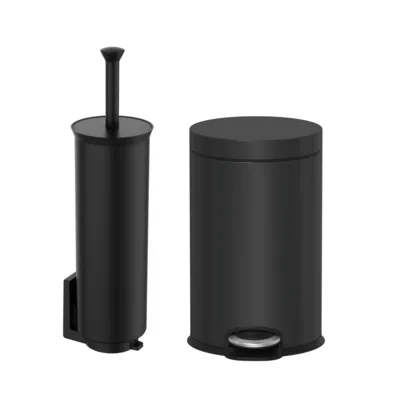 סט פח 3 ליטרים ומברשת JAVA בצבע שחור