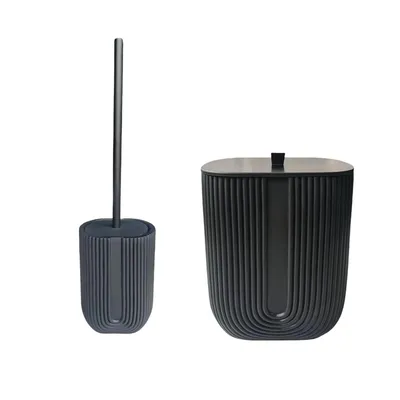 סט פח ומברשת מסדרת ART בצבע שחור