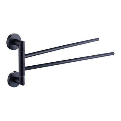 תלי מתלה דו זרועי למגבות שחור מט