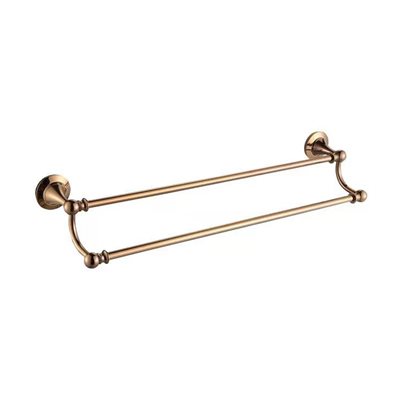 מוט כפול למגבות רוז גולד מבריק 60 ס״מ